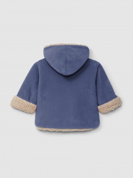 Fleece hooded jacket and interior fur Fleece hooded jacket and interior fur