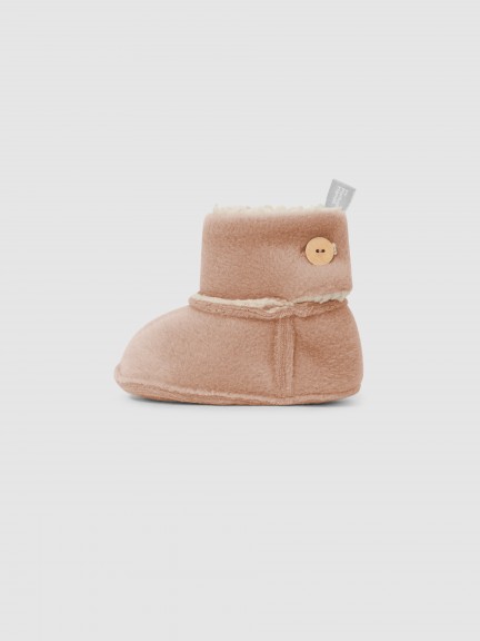 Fleece booties with fur Fleece booties with fur