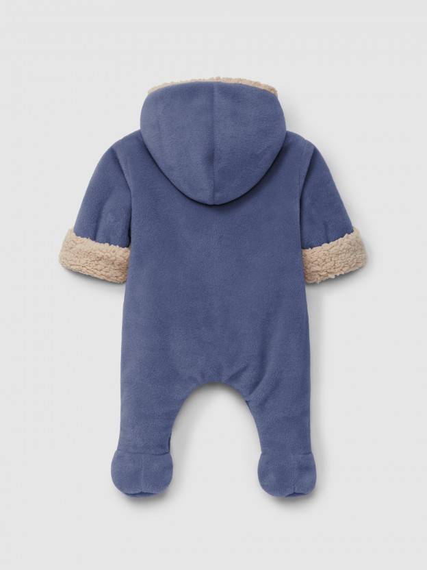 Dungarees with ruffle in organic cotton denim Dungarees with ruffle in organic cotton denim