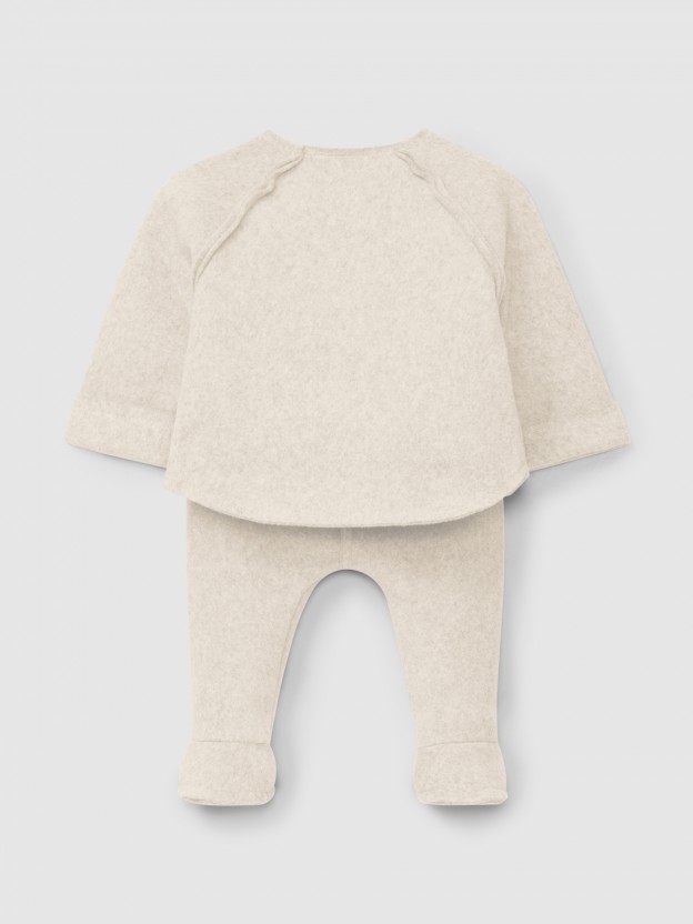 Two-piece set in organic cotton fleece Two-piece set in organic cotton fleece