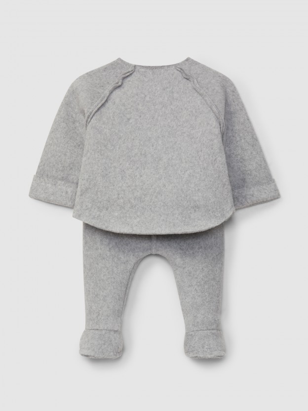 Two-piece set in organic cotton fleece Two-piece set in organic cotton fleece