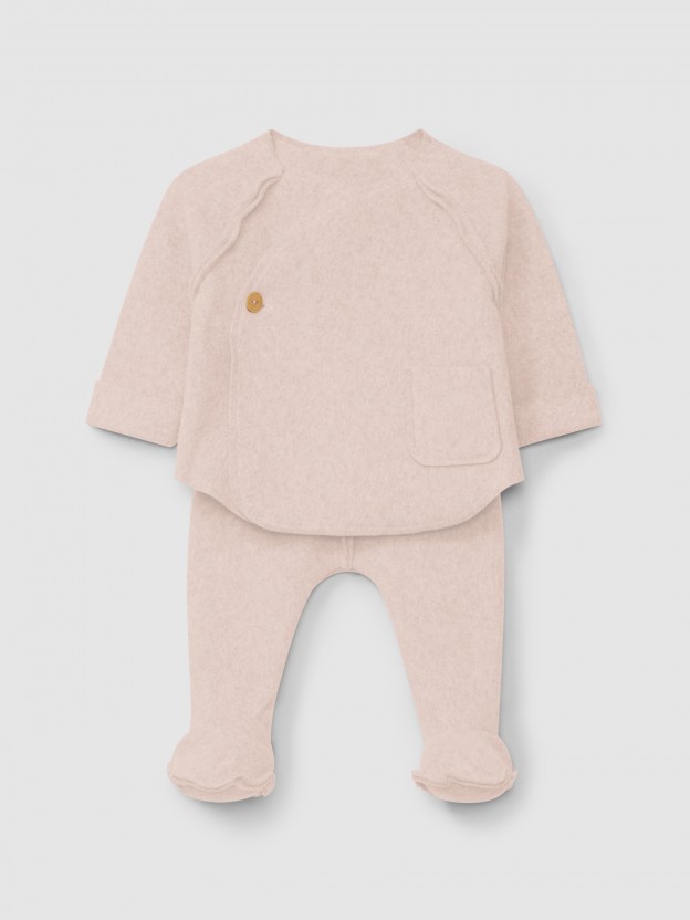 Two-piece set in organic cotton fleece Two-piece set in organic cotton fleece