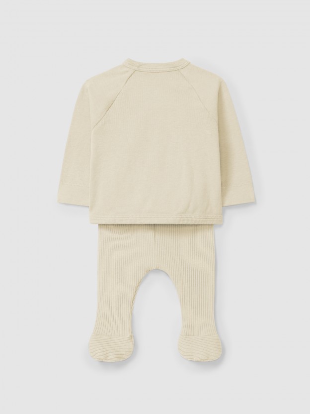 Two-piece ribbed jersey set Two-piece ribbed jersey set