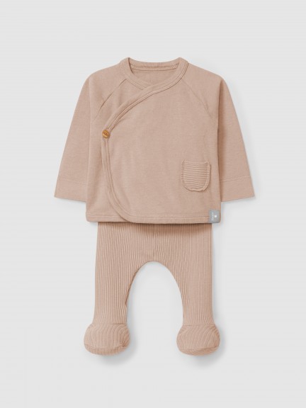 Two-piece ribbed jersey set