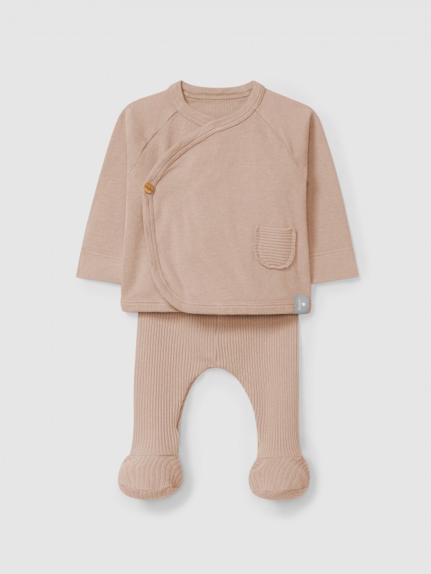Two-piece ribbed jersey set Two-piece ribbed jersey set