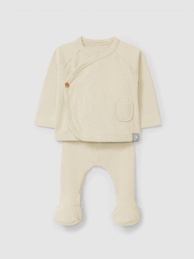 Two-piece ribbed jersey set Two-piece ribbed jersey set