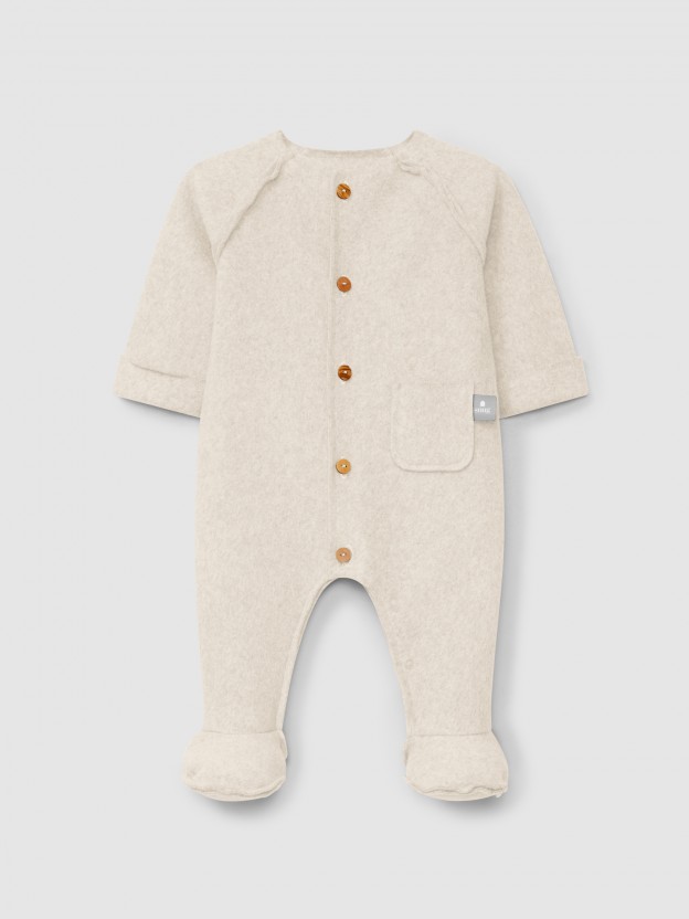 Organic cotton fleece romper Organic cotton fleece romper