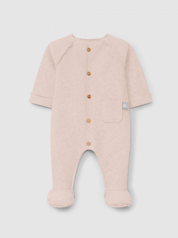 Organic cotton fleece romper Organic cotton fleece romper
