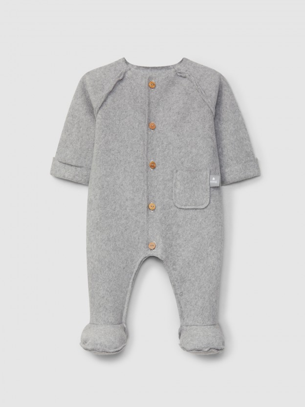 Organic cotton fleece romper Organic cotton fleece romper