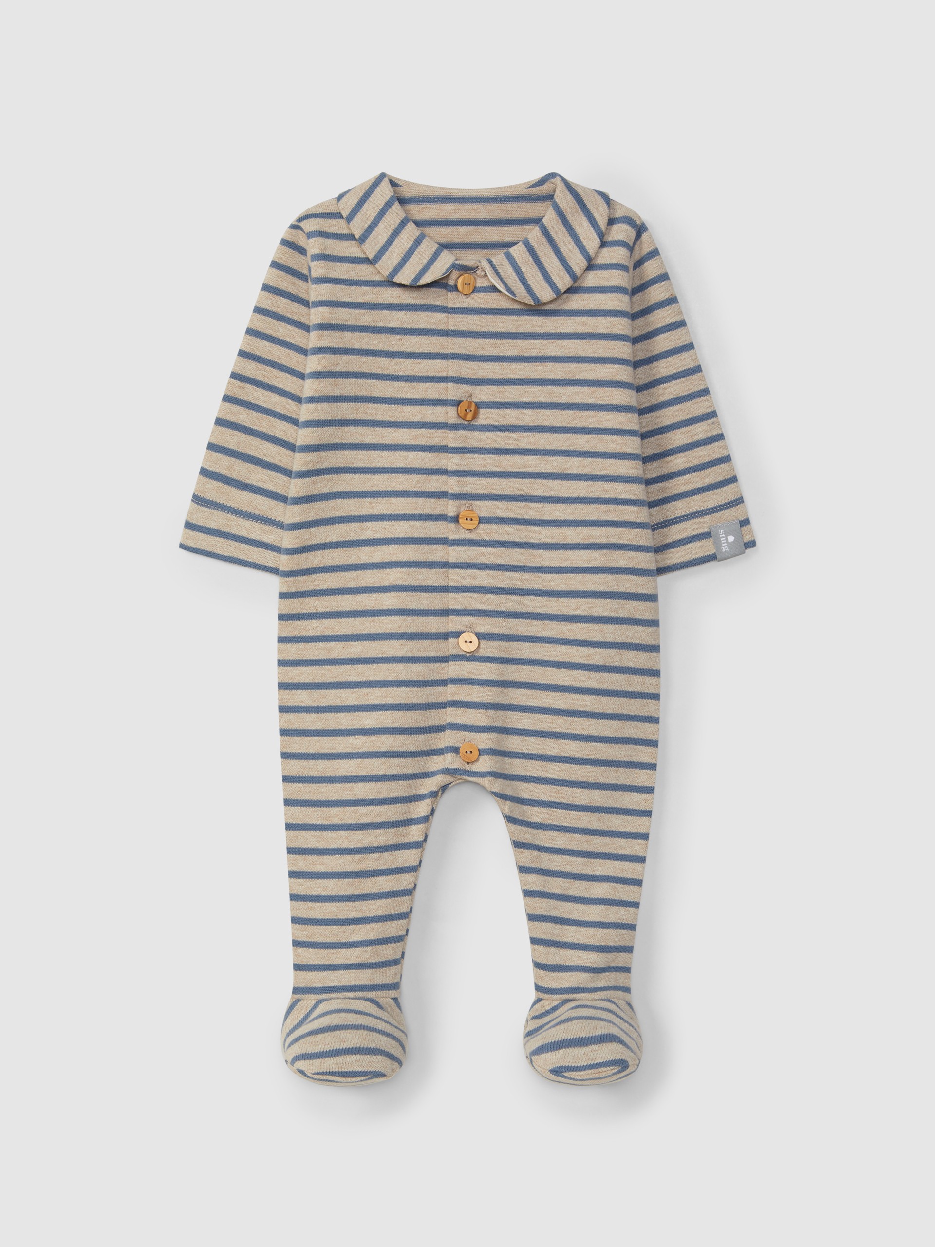 Striped soft brushed jersey romper