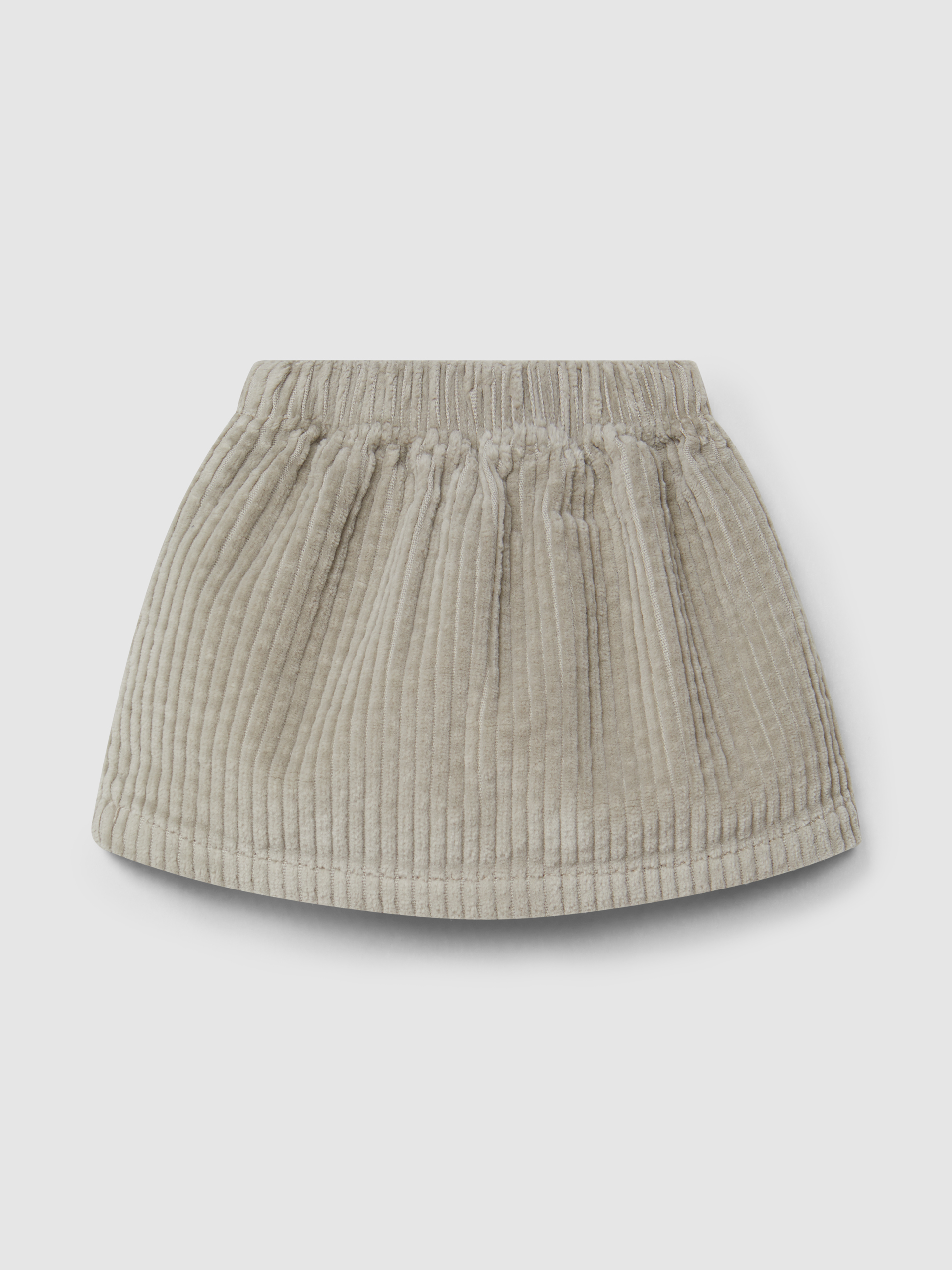 Skirt in ribbed velvet drawstring detail with pom-pom