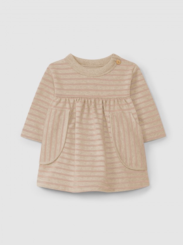 soft brushed jersey striped dress soft brushed jersey striped dress