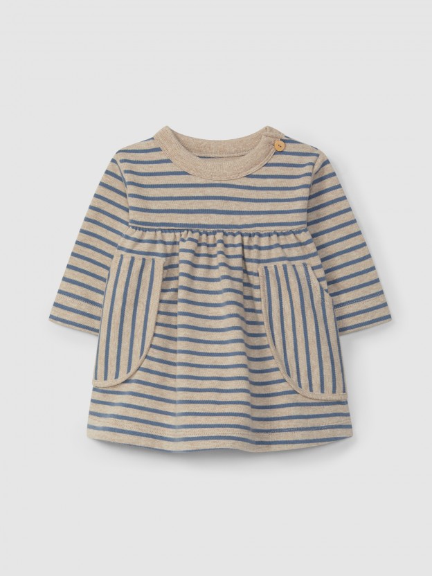 soft brushed jersey striped dress
