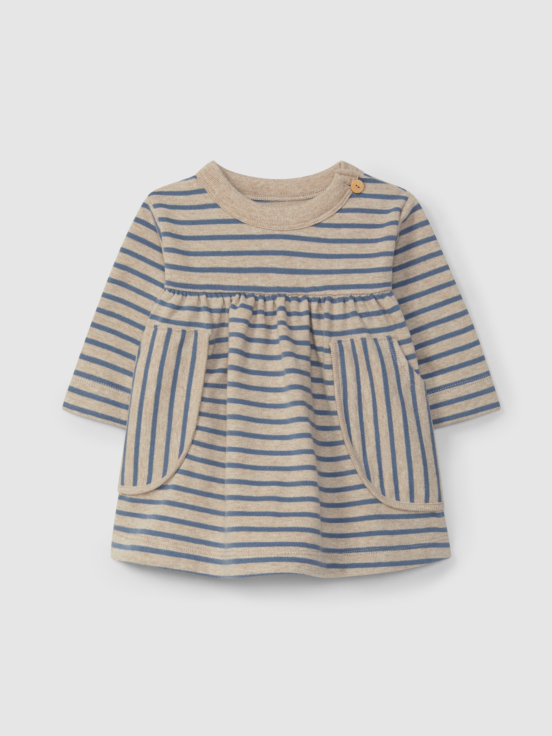 Vestido de riscas em jersey cardado