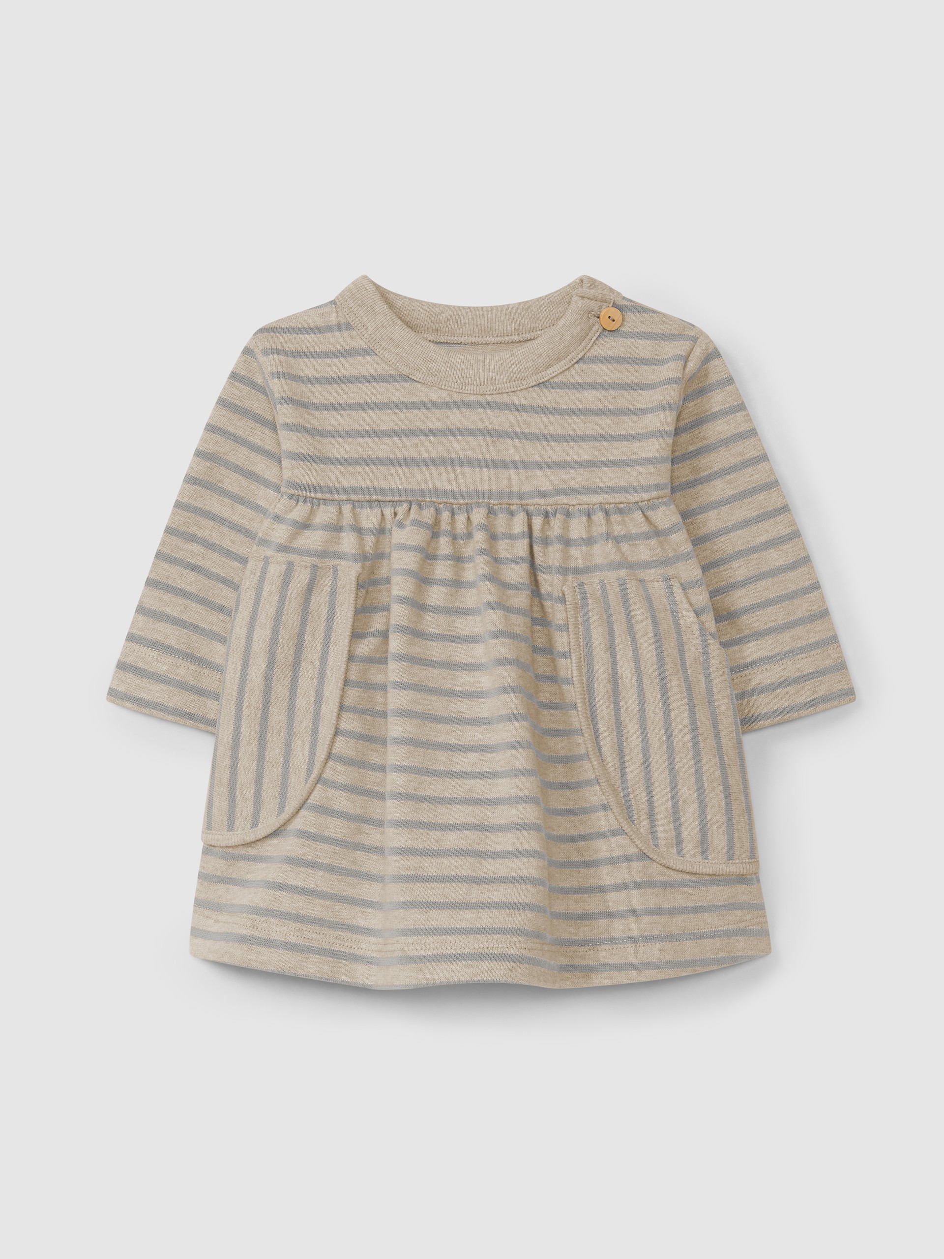 Vestido de riscas em jersey cardado