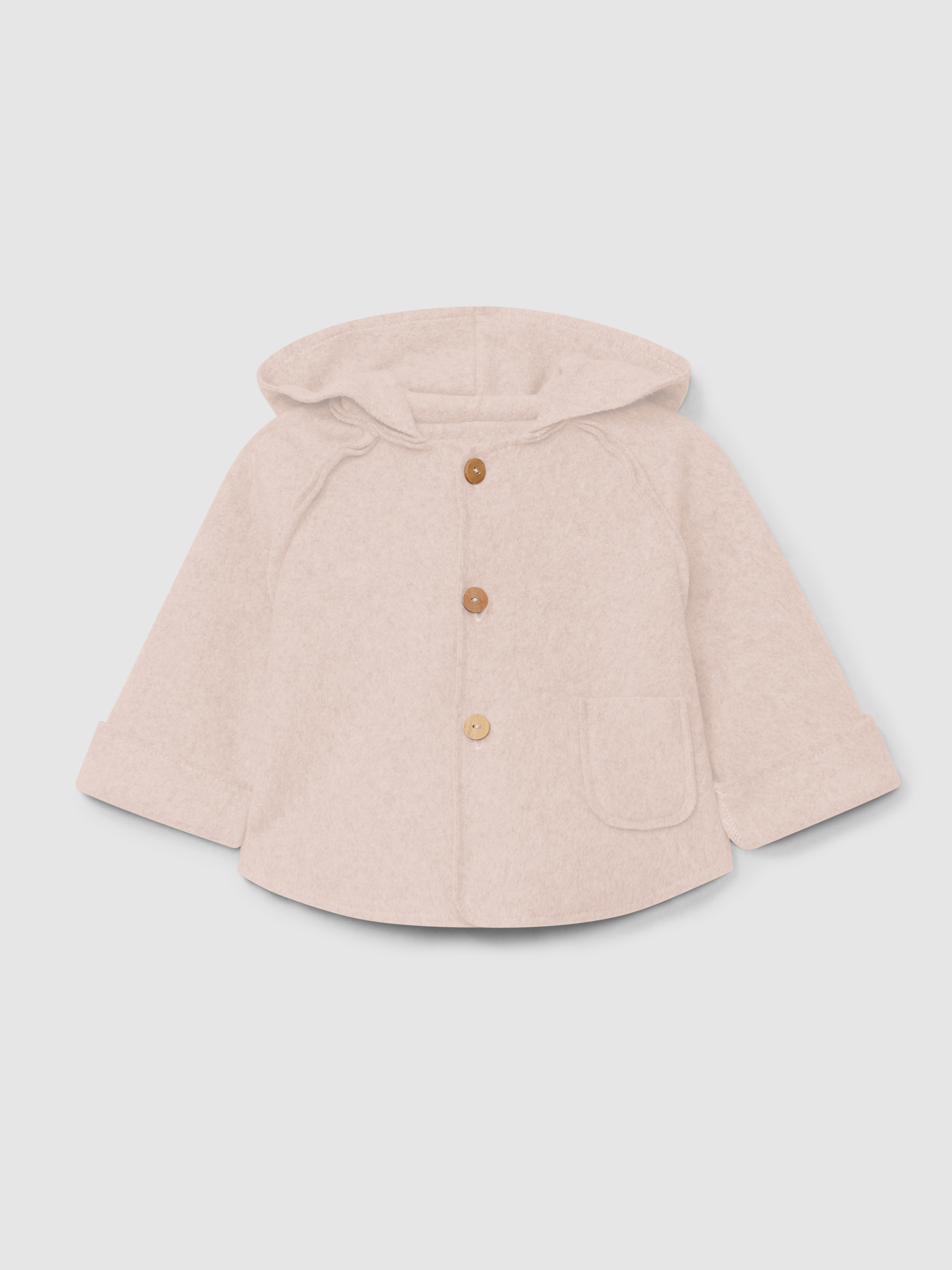 Hooded jacket in organic cotton fleece