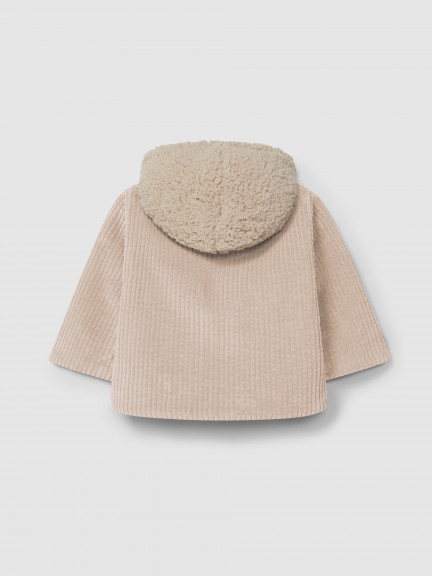 Ribbed velvet hooded jacket Ribbed velvet hooded jacket