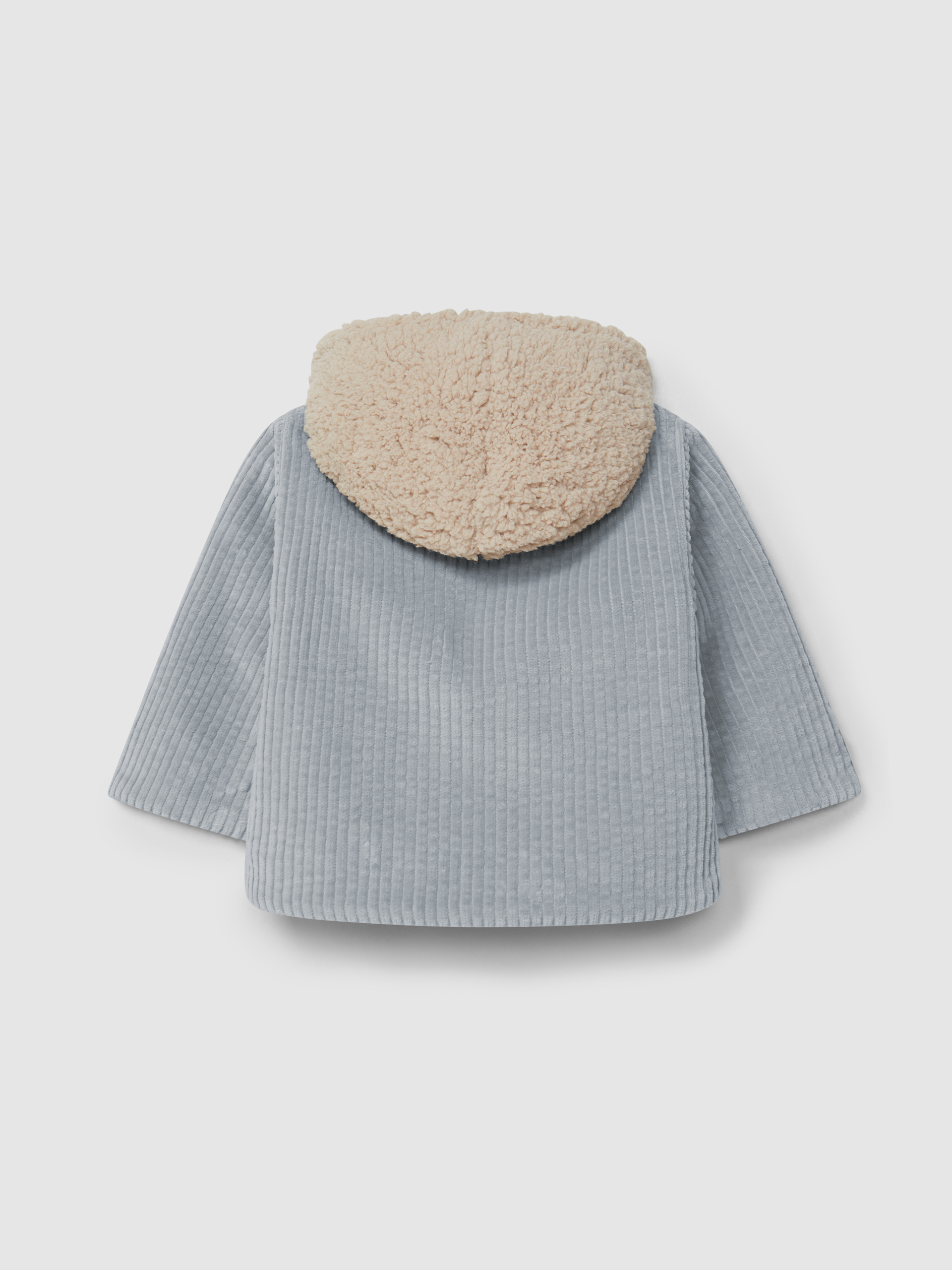 Ribbed velvet hooded jacket