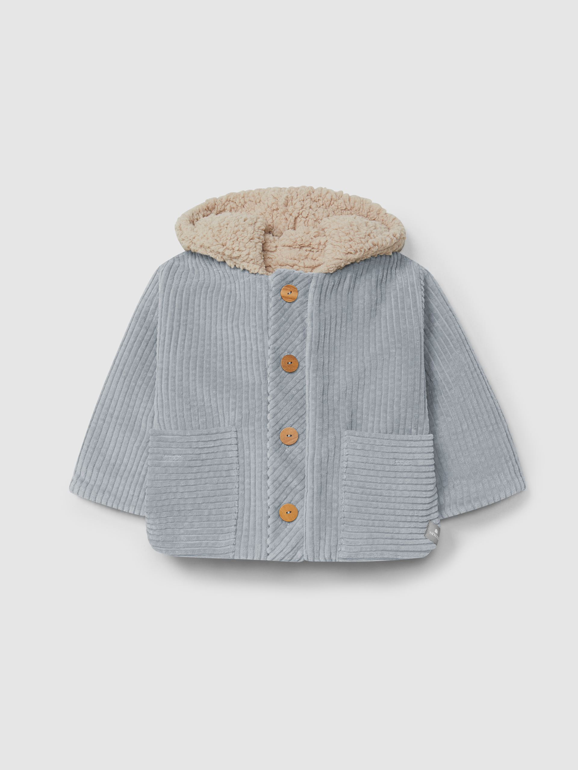 Ribbed velvet hooded jacket