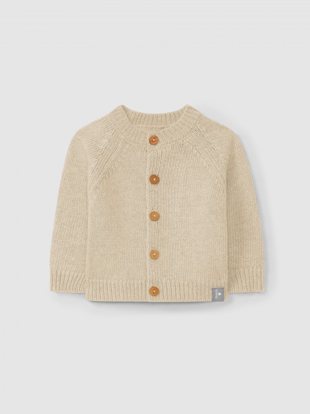 Knitted cardigan with a round neckline Knitted cardigan with a round neckline