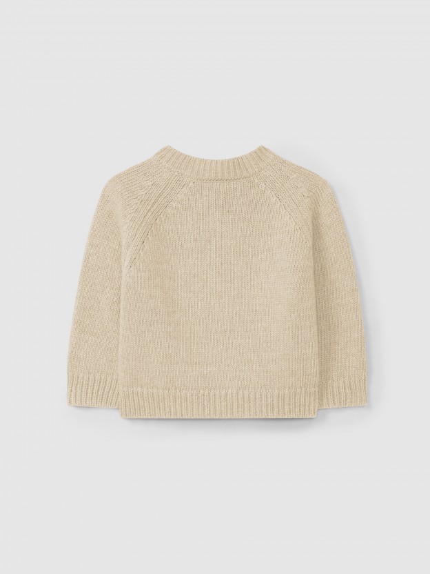 Knitted cardigan with a round neckline Knitted cardigan with a round neckline