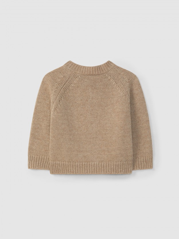 Knitted cardigan with a round neckline Knitted cardigan with a round neckline