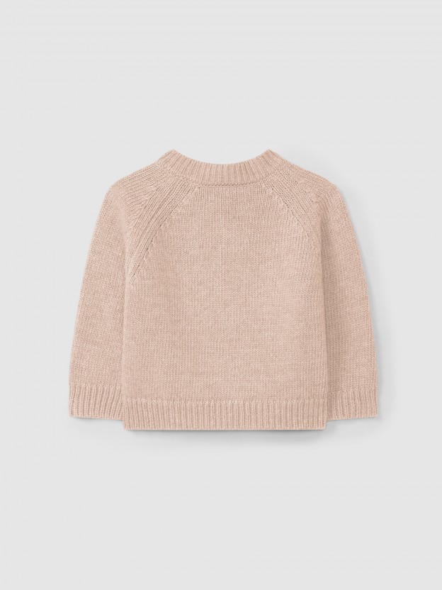 Knitted cardigan with a round neckline Knitted cardigan with a round neckline