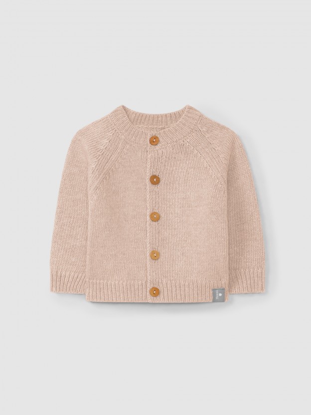 Knitted cardigan with a round neckline Knitted cardigan with a round neckline