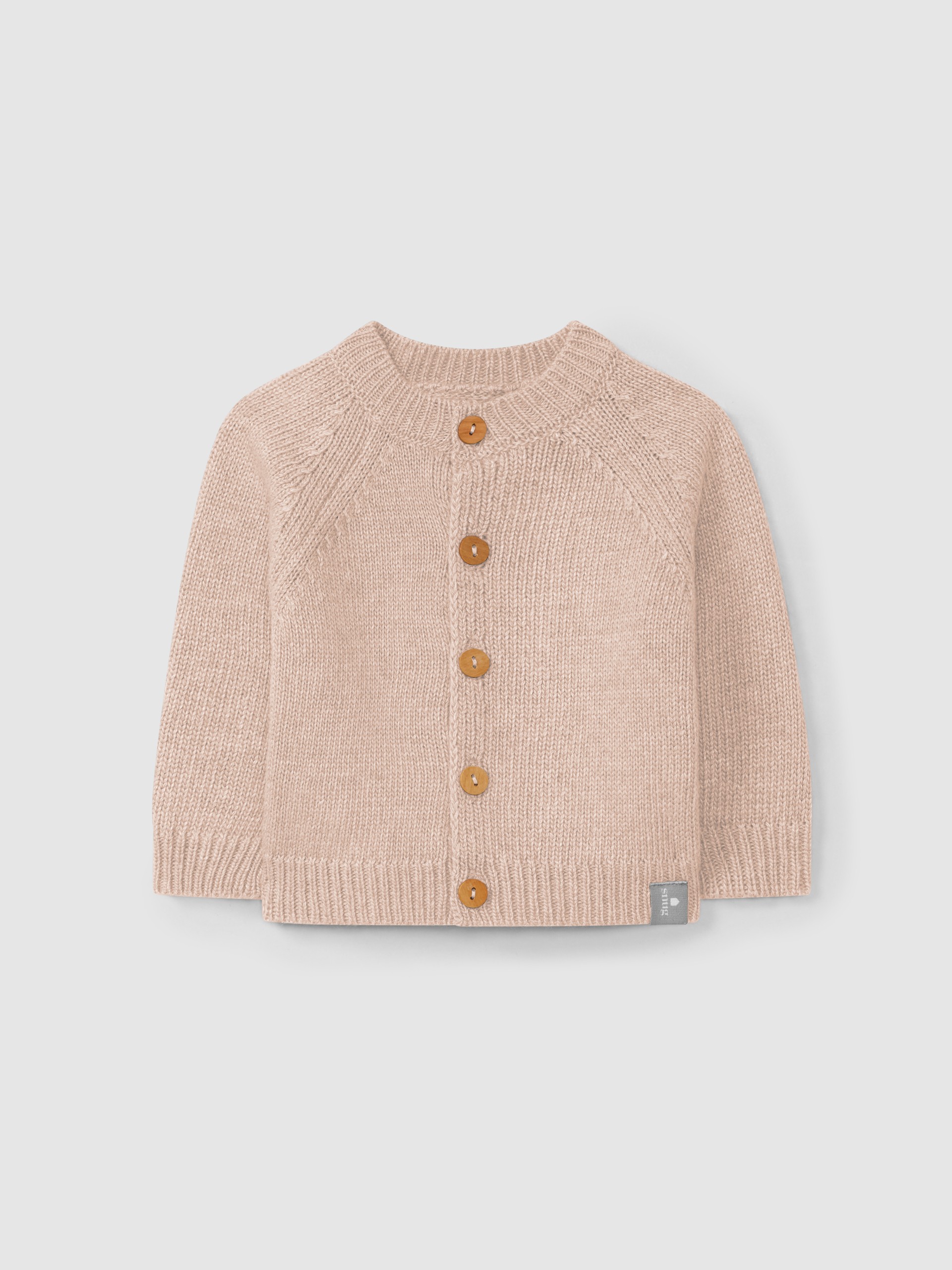 Knitted cardigan with a round neckline