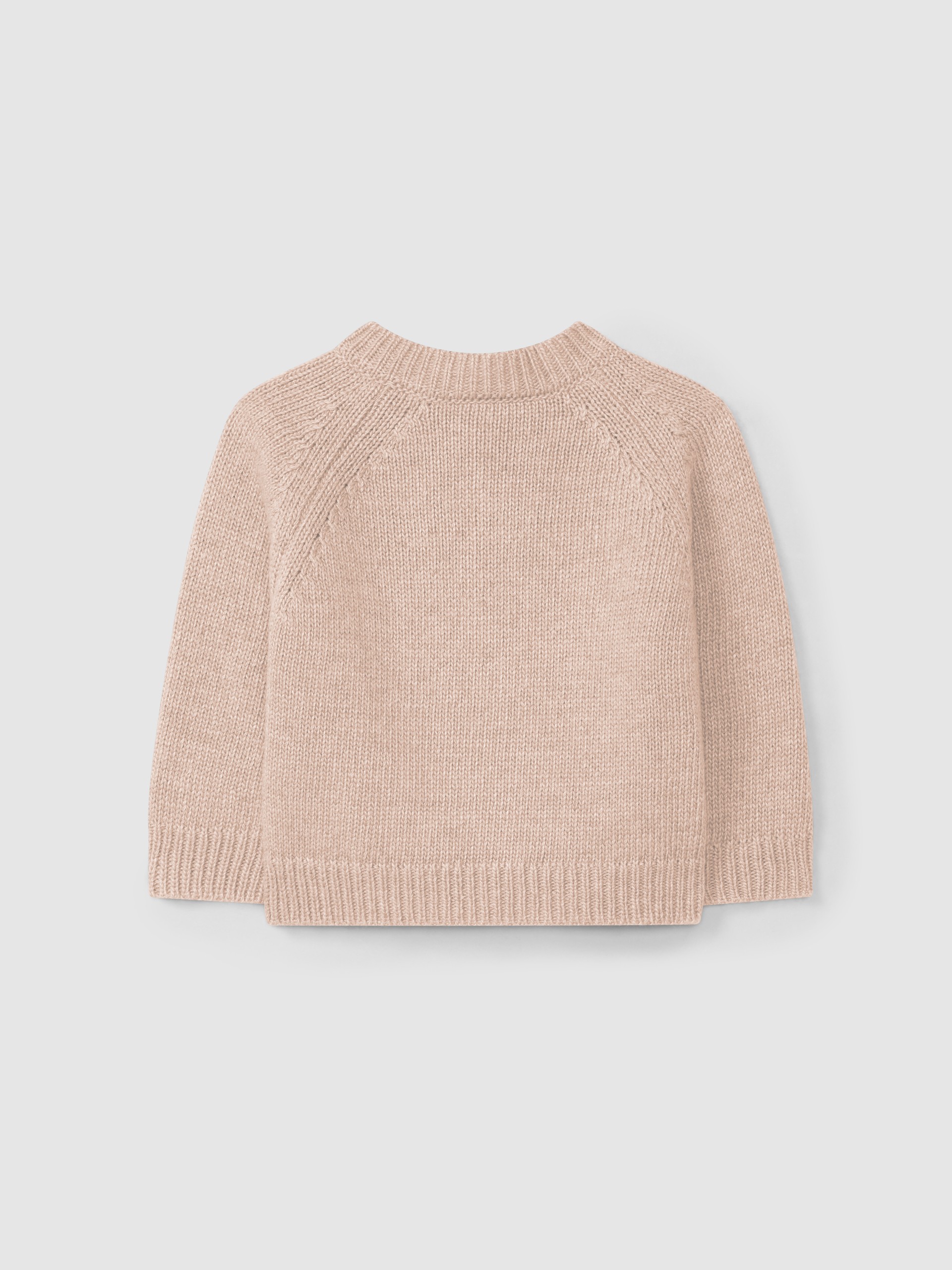 Knitted cardigan with a round neckline