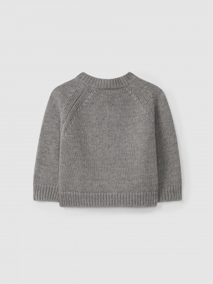 Casaco tricotado com decote redondo Casaco tricotado com decote redondo