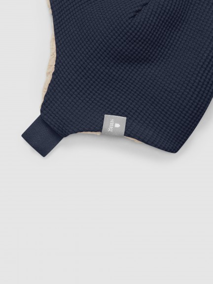 Waffle weave beanie with fur interior Waffle weave beanie with fur interior