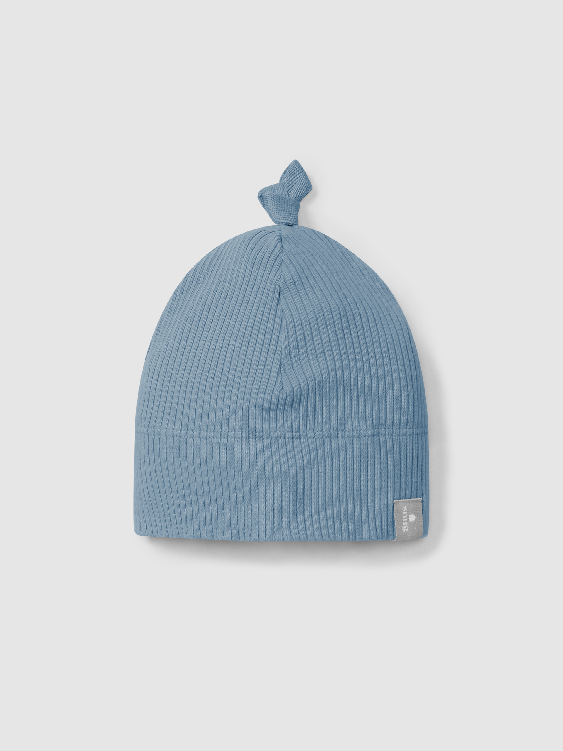 Ribbed jersey beanie with knot
