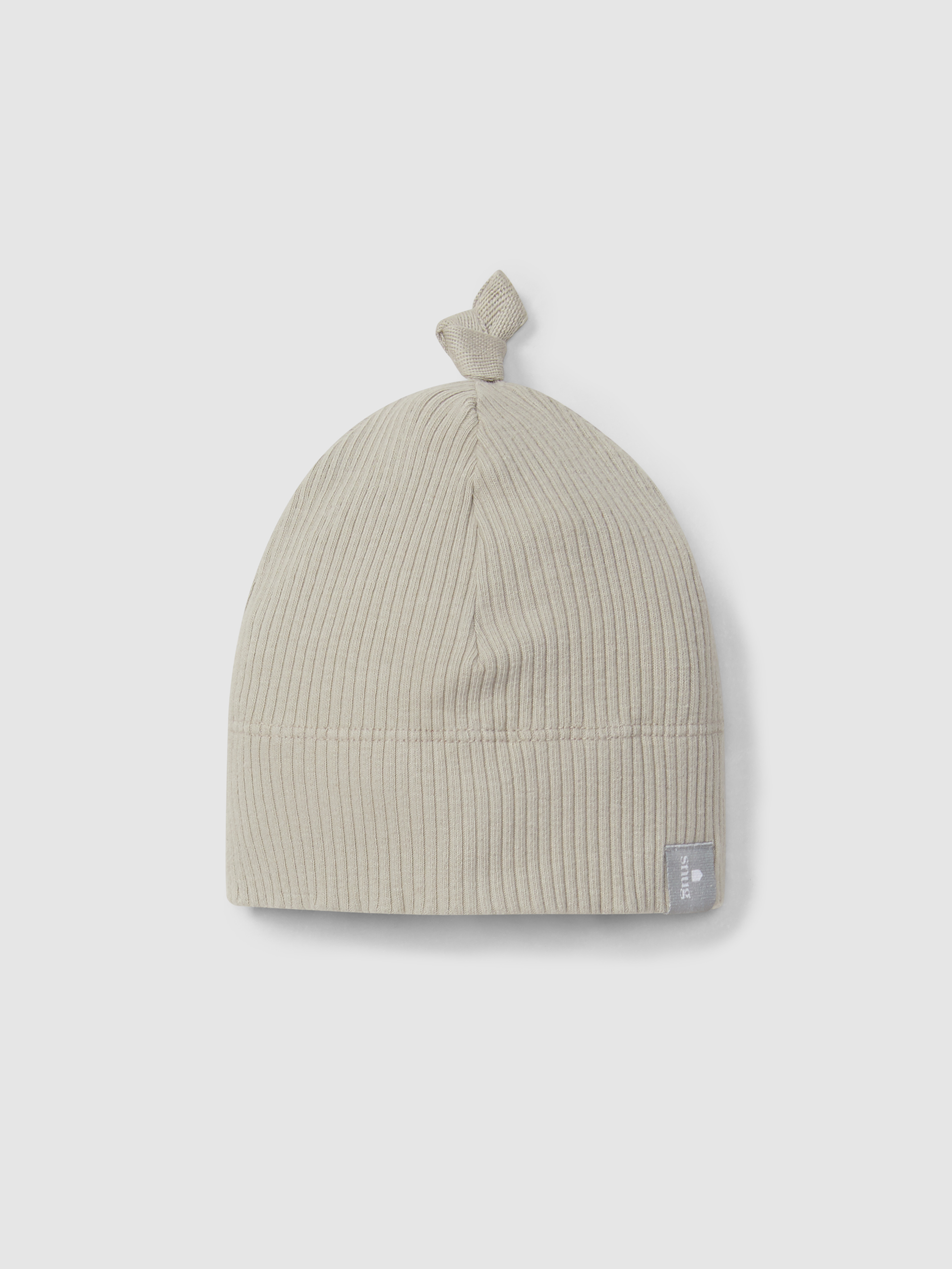Ribbed jersey beanie with knot