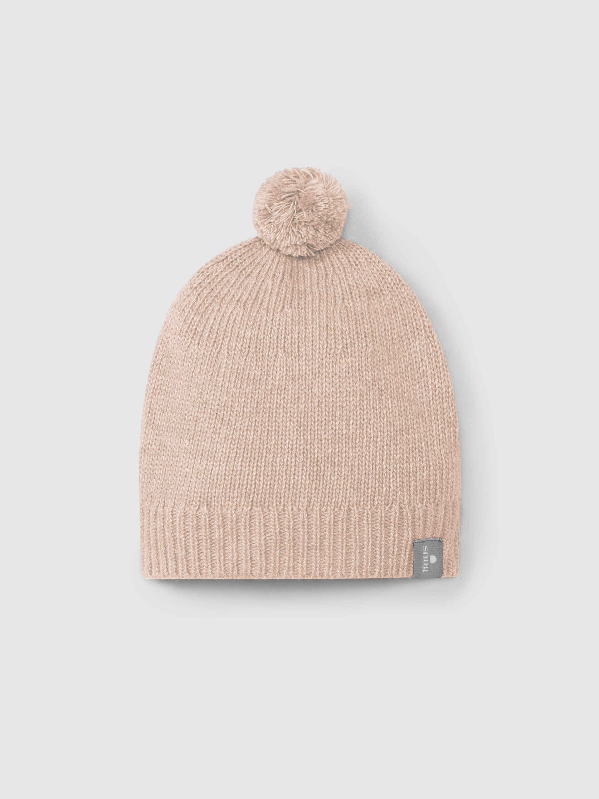 Knitted beanie with pom-pom