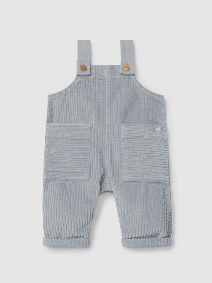 Ribbed velvet dungarees