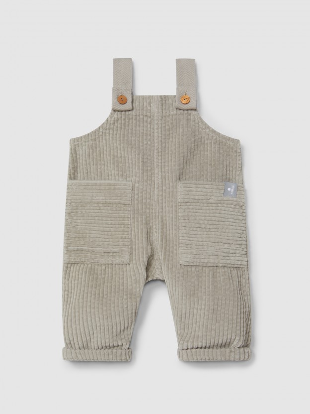 Ribbed velvet dungarees Ribbed velvet dungarees