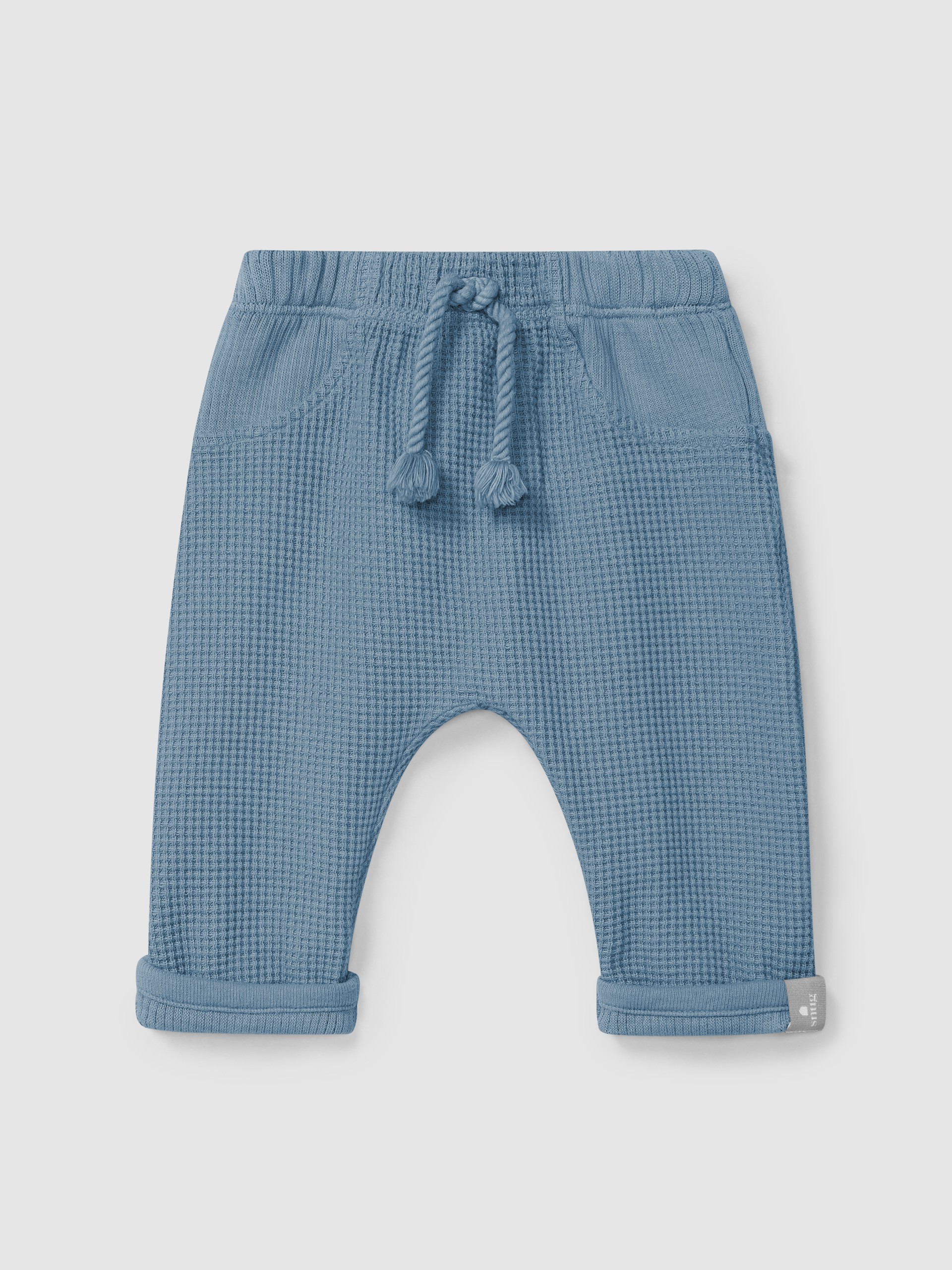 Waffle weave pull-up pants