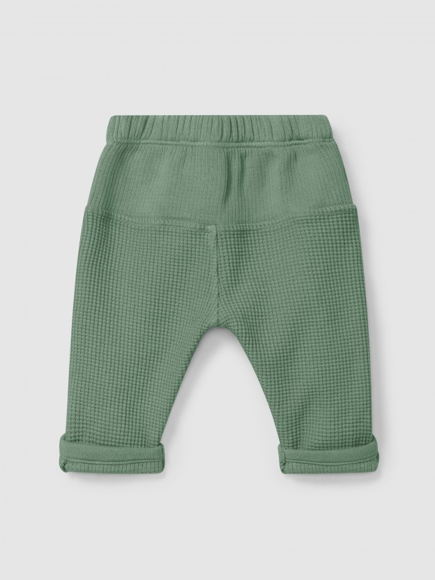 Waffle weave pull-up pants Waffle weave pull-up pants