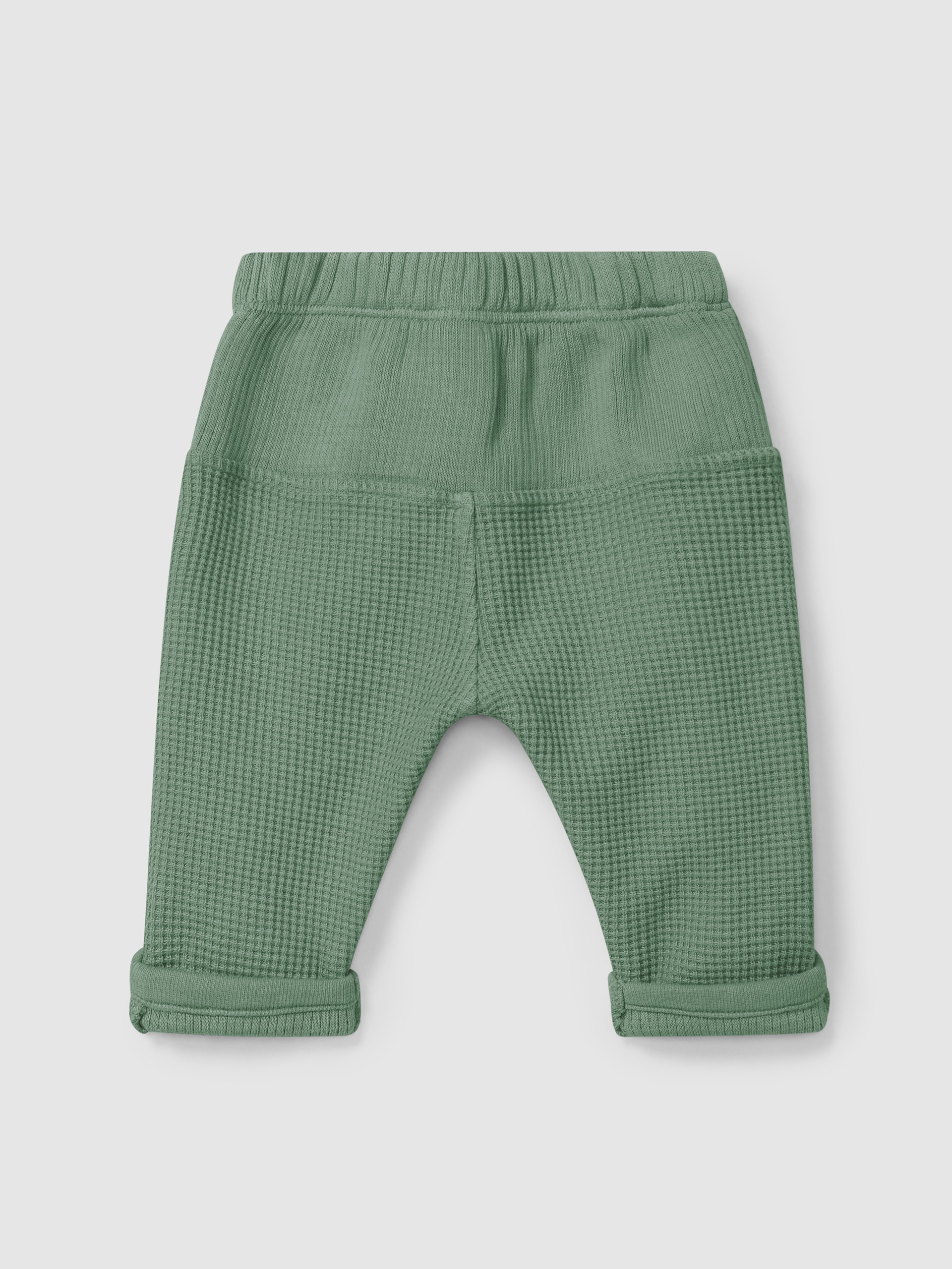 Waffle weave pull-up pants