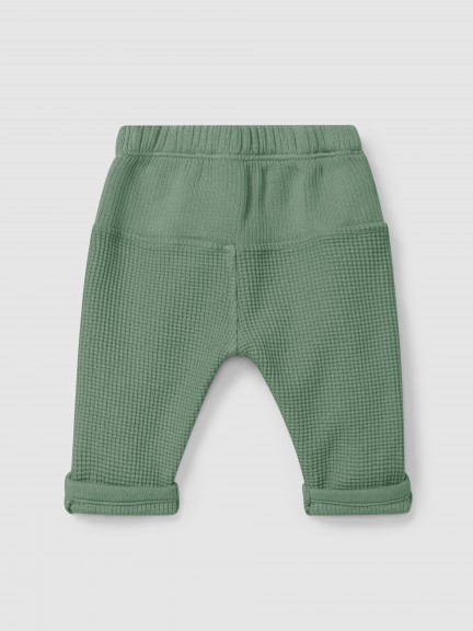 Calças pull-up em malha waffle Calças pull-up em malha waffle