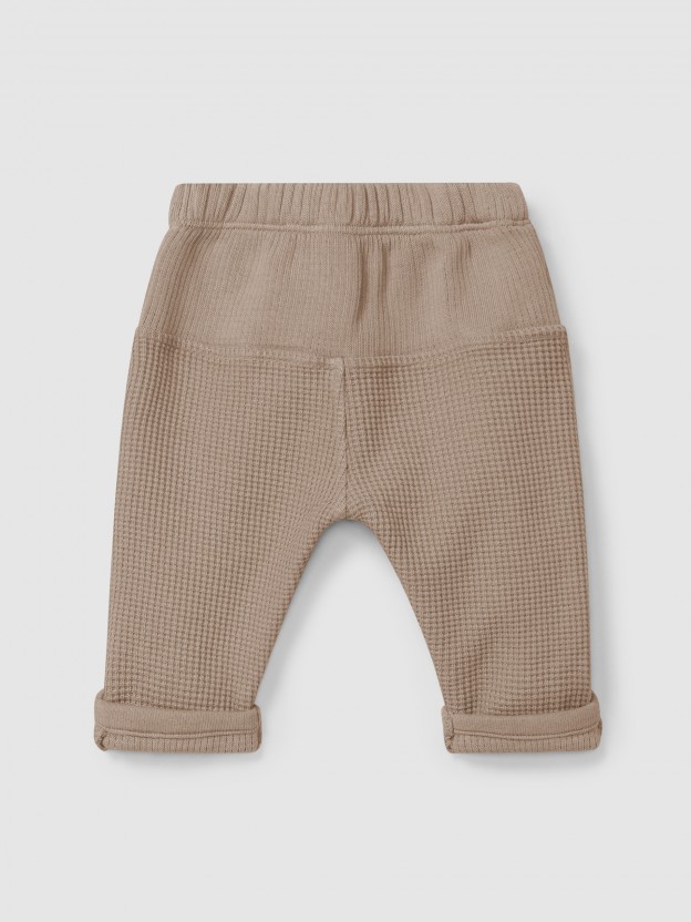 Waffle weave pull-up pants Waffle weave pull-up pants