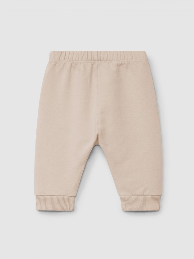 Plush pull-up pants with embroidered ruffle Plush pull-up pants with embroidered ruffle