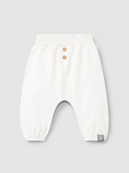 Plain pull-up pants in organic cotton