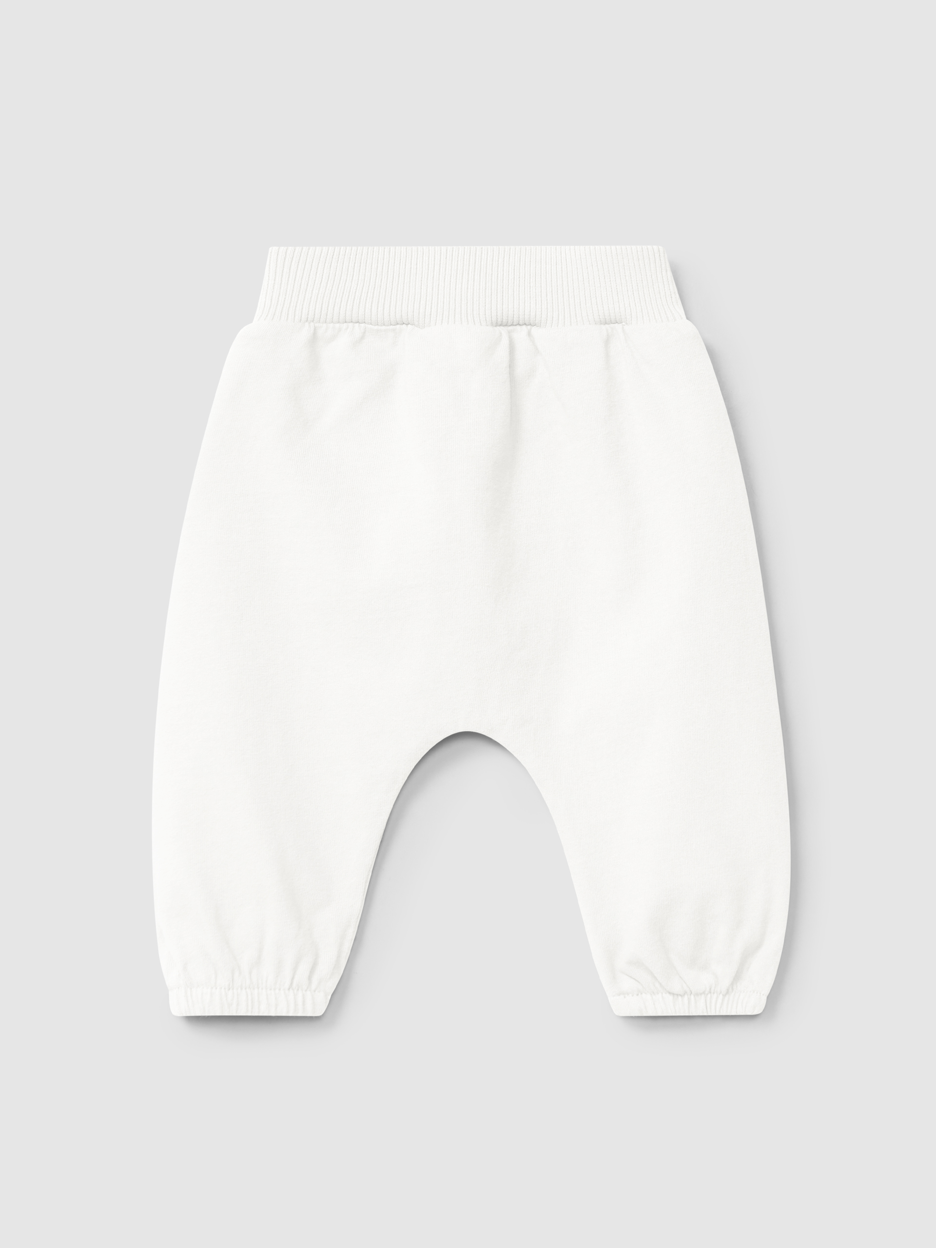 Calças pull-up lisas em algodão orgânico