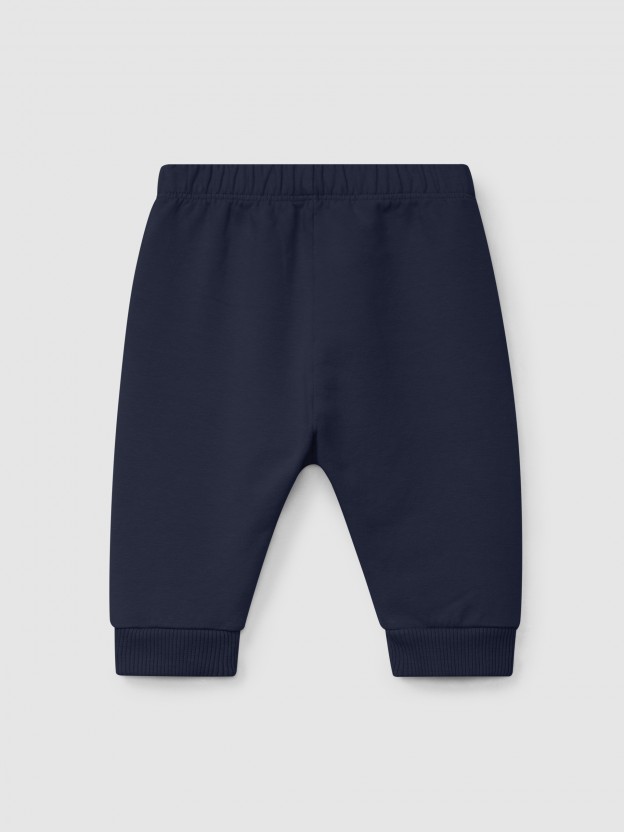 Plush pull-up pants with embroidered ruffle Plush pull-up pants with embroidered ruffle