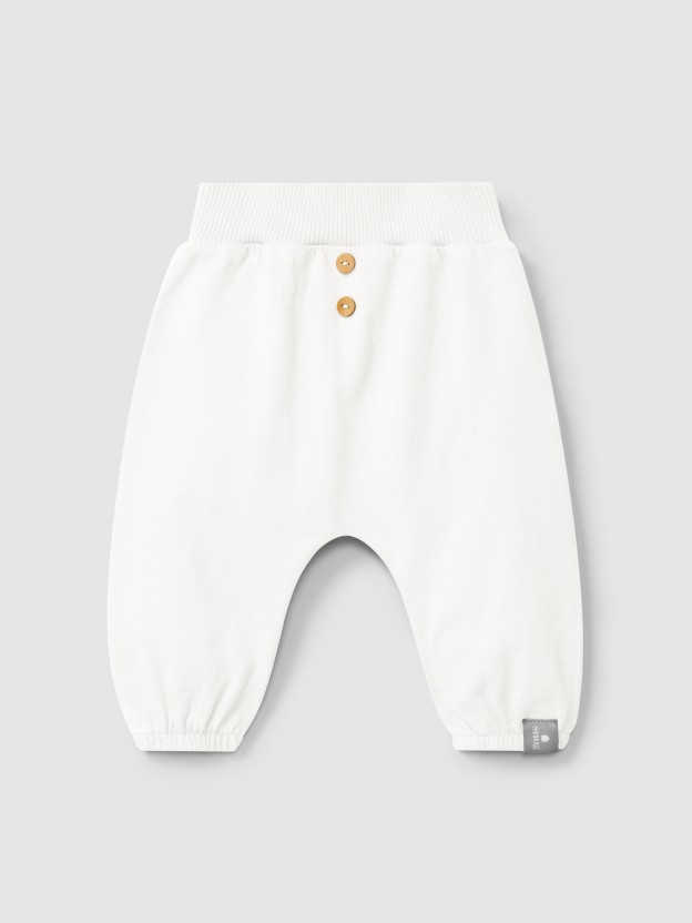 Plain pull-up pants in organic cotton Plain pull-up pants in organic cotton