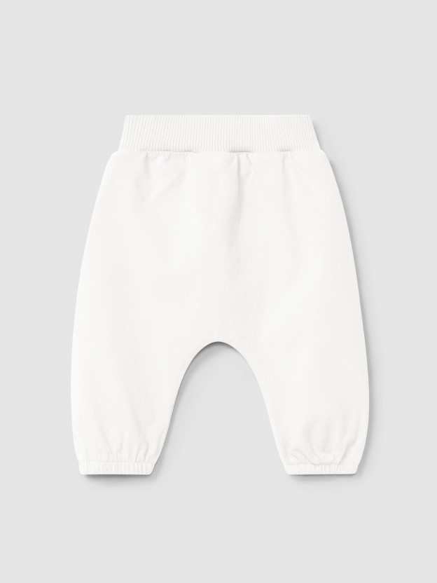 Plain pull-up pants in organic cotton Plain pull-up pants in organic cotton