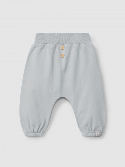 Plain pull-up pants in organic cotton