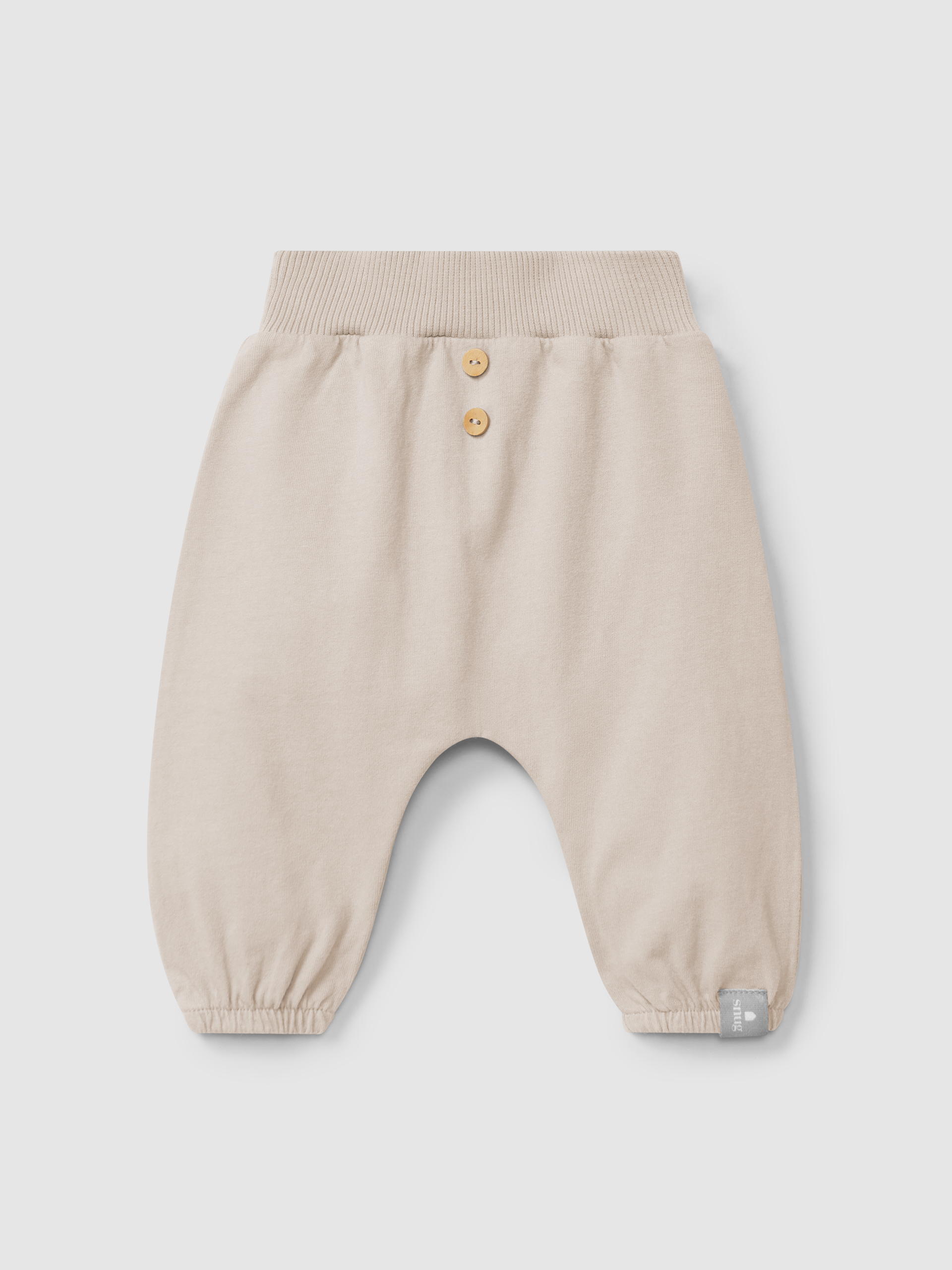 Plain pull-up pants in organic cotton